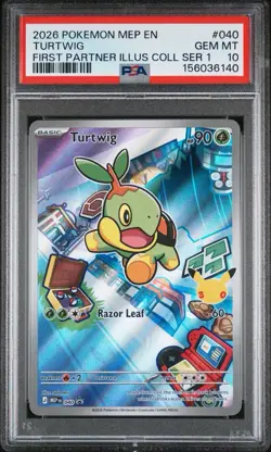 2026 Pokemon Turtwig First Partner Illustration Collection Series 1 #040 PSA 10 - Image 1