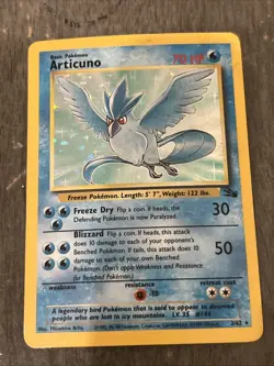 Pokemon TCG Articuno Fossil Holo Unlimited Rare Card 2/62 - Image 1
