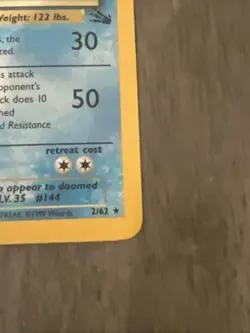 Pokemon TCG Articuno Fossil Holo Unlimited Rare Card 2/62 - Image 4