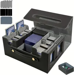 Deckden 1500+ Card Storage Box MTG Commander Deck Case TCG Sports Cards Grey - Image 1