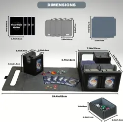 Deckden 1500+ Card Storage Box MTG Commander Deck Case TCG Sports Cards Grey - Image 2