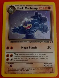 Pokemon Dark Machamp Holo Rare TCG Vintage Card 10/82 MP Condition - Image 1