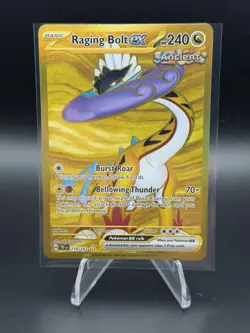 Pokemon Raging Bolt EX Ultra Rare Full Art Holo Card 240 HP SV05 218/162 Ancient - Image 1