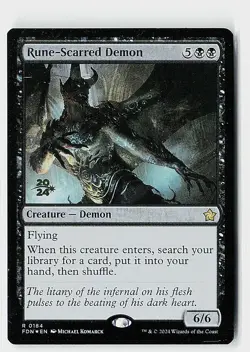 Rune-Scarred Demon Foil R Prerelease Cards 184 NM - Image 1