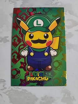 Luigi Pikachu #1 Rainbow Holo Pokemon 2024 Card Database Merry Christmas Peru - Image 1