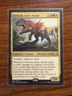 MTG “Gishath, Sun’s Avatar” Ixalan Rare Legendary Creature NM - Image 1