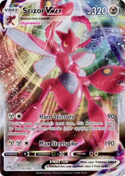Scizor Vmax 119/189 Darkness Ablaze NM Full Art Ultra Rare Pokemon Card - Image 1