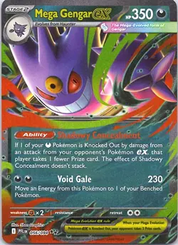 Mega Gengar ex Holo - ME02: Phantasmal Flames 056/094 - NM Pokemon - Image 1