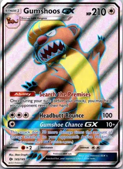 Gumshoos GX (Full Art) Ultra Rare Holofoil Lightly Played SM01 145/149 - Image 1