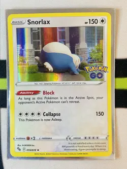 Snorlax 55/78 - (M/NM) Holo Rare - Pokemon Go - Image 1