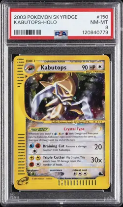 2003 POKEMON SKYRIDGE #150 KABUTOPS-HOLO PSA 8 - Image 1