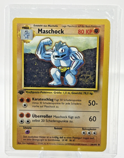 Pokemon TCG Machoke (Maschock) Base Set 34/102 Regular 1st Edition GERMAN - Image 1