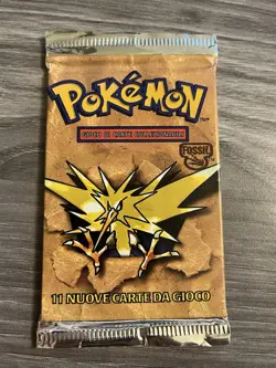 Pokemon ITALIAN Fossil Unlimited Edition Booster Pack - Factory Sealed Zapdos - Image 1