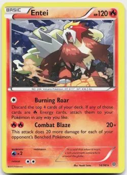 Entei (Cosmos Holo) 014/098 Promo Blister Exclusives Pokemon Heavily Played - Image 1