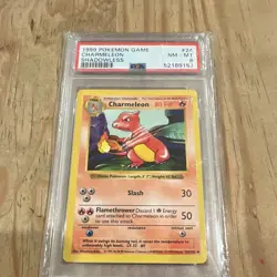 Pokemon TCG 1999 Charmeleon 24/102 Base Set Shadowless PSA 8 Regular - Image 1