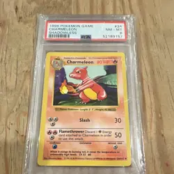 Pokemon TCG 1999 Charmeleon 24/102 Base Set Shadowless PSA 8 Regular - Image 2