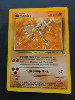 Pokemon TCG Hitmonlee Fossil 22/62 Regular 1999-2000 Wizards Base Set Copyright - Image 1