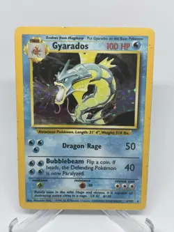 Gyarados 6/102 HOLO Rare Unlimited Pokemon Base Set WOTC - MP - Image 1