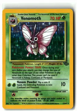 1999 Venomoth ⭐ 13/64 Unlimited Holo Rare Jungle WOTC Vintage Pokemon NM/LP - Image 1