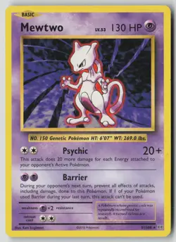 Mewtwo 51/108 Rare Evolutions Pokemon LP - Image 1