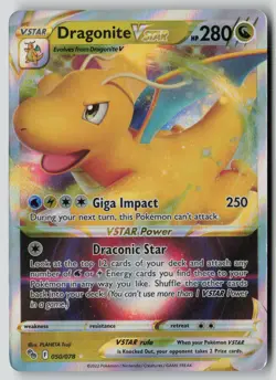 Dragonite VSTAR 050/078 Holo VSTAR Rare Pokemon GO Pokemon Holo LP - Image 1