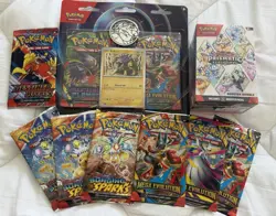 Pokemon TCG PRISMATIC EVOLUTIONS Booster BUNDLE Blister ME Flames + 7 PACKS LOT - Image 1