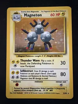Magneton Holo Rare - 1999 Pokemon Base Set Unlimited #9/102 Vintage WOTC - Image 1