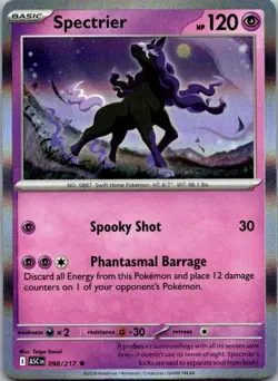 Spectrier 098/217 Rare Ascended Heroes Pokemon Holo Near Mint - Image 1