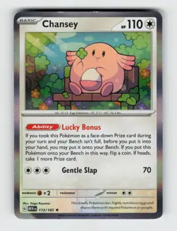 Chansey 113/165 Holo Rare 151 Pokemon 2023 Lightly Played - Image 1