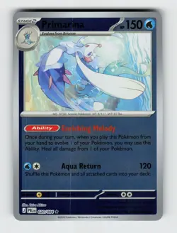 Primarina 020/084 Reverse Holo Rare Pitch Black Pokemon 2026 Near Mint - Image 1