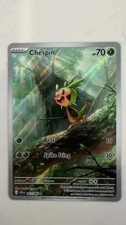 Pokemon TCG Chaos Rising Chespin #087/086 Illustration Rare NM-MT - Image 1
