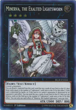 Minerva, the Exalted Lightsworn - BLLR-EN044 - Secret Rare - 1st Edition Lightly - Image 1
