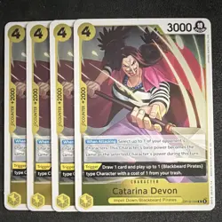 Playset Bandai One Piece TCG Catarina Devon OP16-104 English Yellow x4 - Image 1