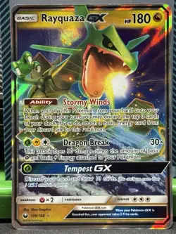 Pokemon Rayquaza GX 109/168 Sm-Celestial Storm Holo Card NM Condition - Image 1