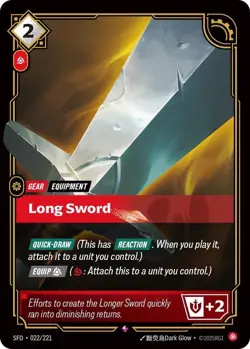 Long Sword SFD 022/221 Rare Riftbound Spiritforged Card - Image 1