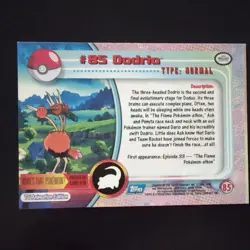 1999 Topps Pokemon Cards - Series 2 - Blue Logo - #85 Dodrio - Image 2