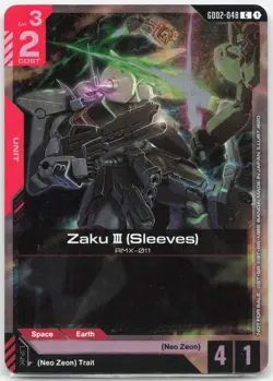 Zaku III (Sleeves) (Store Tournament 02) Foil GD02-048 Gundam Promo Card NM - Image 1