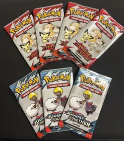 Destined Rivals (4) & Journey Together (3) Fun Packs - Pokemon Cards TCG Lot - Image 1