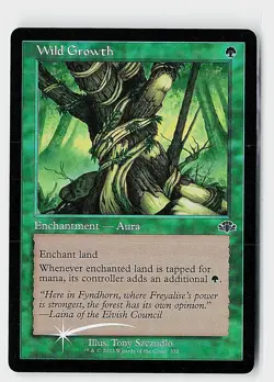 Wild Growth (Retro Frame) Foil C Dominaria Remastered 352 NM - Image 1