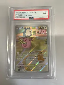 PSA 9 Chansey IR 187/167 Twilight Masquerade Pokemon Card Illustration Rare - Image 1