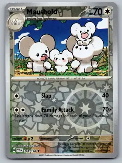 Maushold 161/198 Uncommon Scarlet & Violet Pokemon Reverse Holo Lightly Played - Image 1