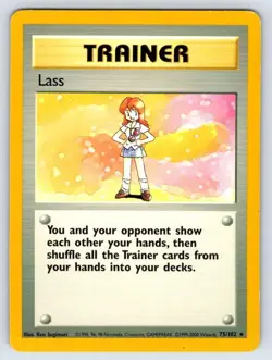 Lass 75/102 Rare Base Set Shadowless Pokemon Unlimited Near Mint - Image 1