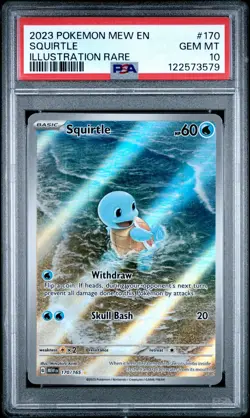 2023 POKEMON MEW EN-151 ILLUSTRATION RARE #170 SQUIRTLE PSA 10 - Image 1