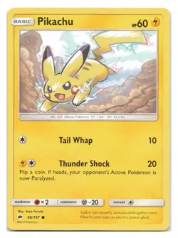 Pikachu 40/147 Common Burning Shadows Pokemon 2017 - Image 1