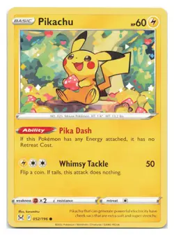 Pikachu 052/196 Common Lost Origin Pokemon 2022 - Image 1