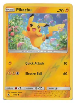 Pikachu 19/68 Common Hidden Fates Pokemon Reverse Holo 2019 - Image 1