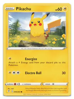 Pikachu 049/203 Common Evolving Skies Pokemon 2021 - Image 1