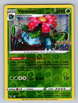 Venusaur 003/078 Rare Pokemon GO Pokemon Reverse Holo Lightly Played - Image 1