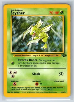Scyther 26/64 Rare Jungle Pokemon Unlimited Moderately Played - Image 1