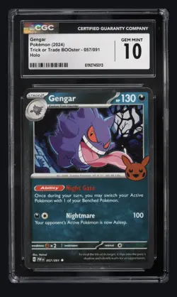 2024 POKEMON TRICK OR TRADE BOOSTER COSMOS HOLO #57 GENGAR CGC 10 GEM MINT - Image 1